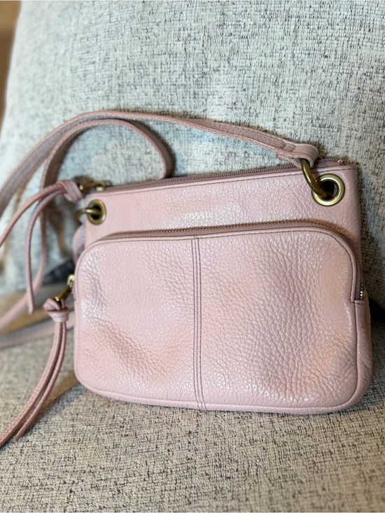 Fossil Handbags - Fossil Karli Pink Pebbled Leather Shoulder/Crossbody Bag 9x7